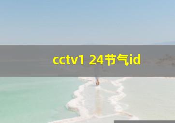 cctv1 24节气id